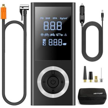 Imagem de dormzie Inflador De Pneus Sem Fio, Compressor De Ar Portátil, Bomba De Ar De 150 Psi Com Bateria Recarregável, Medidor De Pressão De Pneus, Adaptador De Energia De Carro De 12 V, Bomba De Ar Intelig