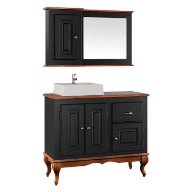 Imagem de Gabinete para Banheiro com Cuba e Armário Espelheira Dália 3066 - Linz