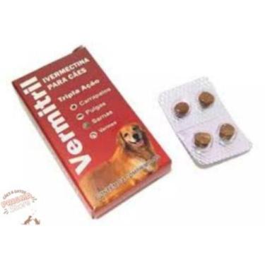 Imagem de Vermitril 4 Comprimidos Mastigáveis para Cães de 7,5 a 22,5 kg, Eficaz