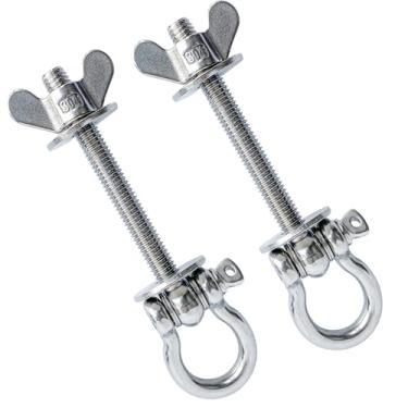 Imagem de QKWL Pacote com 2 acessórios para rack de energia resistente - ganchos de faixa de resistência e acessórios de agachamento O-ring para crossfit, gaiola elétrica, academia em casa - pinos de pulseira