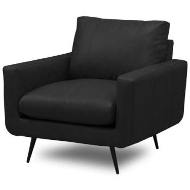 Imagem de Poltrona Decorativa Para Sala Living Industrial 88cm Dijon L06 Couro P