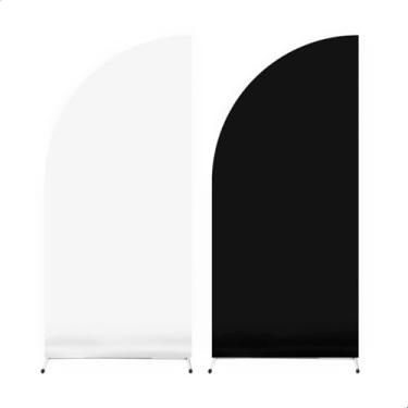 Imagem de Capa Para Painel Liso Meia lua Dupla Face 2mx1m Sistema Veste Fácil (PRETO E BRANCO)