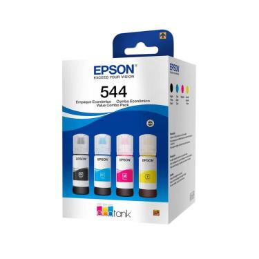 Imagem de Kit com 4 Garrafas de Tinta Epson T544520-4P L3150 L3110 L3210 L3250 L5190 Original 65ml