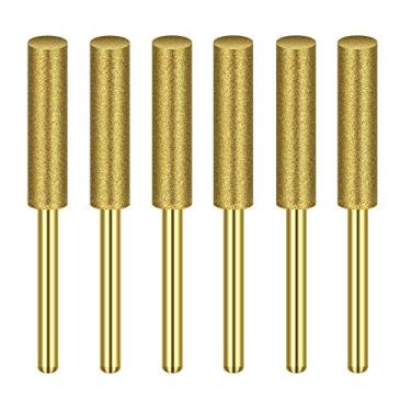 Imagem de Afiador de motosserra diamante haste de 1/20.3 cm, pedras de afiação elétricas de substituição afiadas de 7/81 cm, adequado para motosserra elétrica Dremel Echo Poulan, pacote com 12 (5,5 mm)