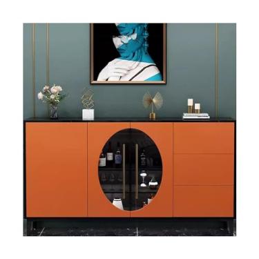 Imagem de Carrinho de Armazenamento Armário de ilha de luxo leve, moderno e simples, voltado para a parede, armazenamento e armário de armazenamento para sala de estar Carrinho de Armazenamento