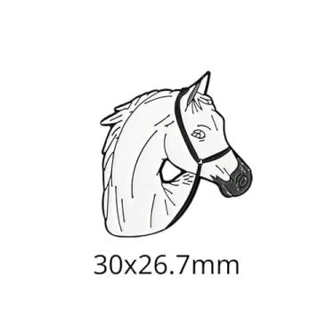 Imagem de LiswindH Pacote com 100 adesivos de metal para telefone com logotipo animal adesivo de metal para capa de celular acessórios camelo pássaro veado leão esmalte crachá (cavalo 1, para capa de telefone)