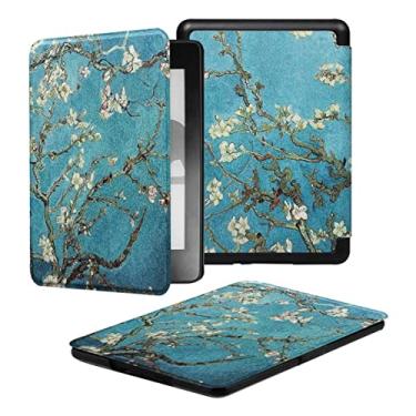 Imagem de Capa Para Kindle Paperwhite 12ª Geração e Kindle Colorsoft 7 Polegadas (SA569P, SA568B, SA58CB, SA59CP) – Função Liga/Desliga - Fechamento Magnético - Sistema de Hibernação (Apricot Flower)