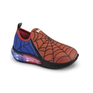 Imagem de Tênis De Led Infantil Aranha Bibi Space Wave Luz, 30, Vermelho, Azul