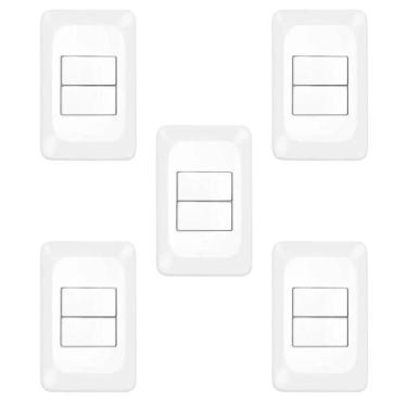 Imagem de Kit 5 Conjuntos 1 Interruptor Simples + 1 Paralelo Pial Pop - PIAL LEG