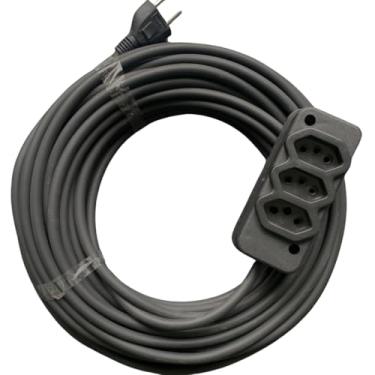 Imagem de Extensão Elétrica 25 Metros 20A e 10A 03 Tomadas Bivolt 127V/220V Cabo 2.0mm Reforçado
