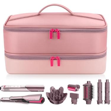 Imagem de Estojo de viagem para secador de cabelo Shark FlexFusion, bolsa portátil de ferramentas de cabelo para secador de cabelo Shark FlexStyle, estojo de armazenamento de camada dupla para acessórios de