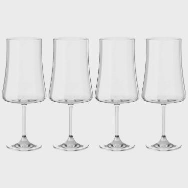 Imagem de Taças de Vinho e Água Cristal 560ml Com Titânio Pleasure 4 peças - Haus Concept 56413/102-4