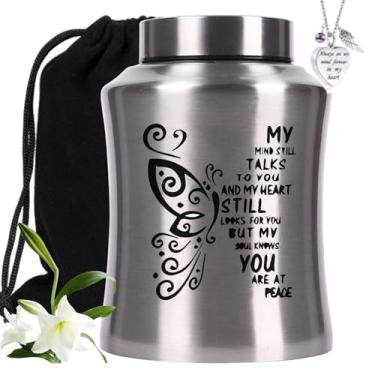 Imagem de ANTESCORT Urnas para Cinzas Humanas, Até 160 Libras, Urnas para Cinzas, Adulto, Masculino Ou Feminino, Grande Urna de Cremação, Urnas Decorativas e de Lembranças Funerárias com 1 P(, Urna Média Lasca)