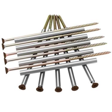 Imagem de MorningRo 10 peças de parafusos de calha de 17 cm com virola de metal pregos e pontas de calha duráveis fáceis de instalar fixadores de calha seguros para calhas flácidas e manutenção (marrom)