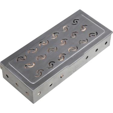 Imagem de Caixa de defumador La Cuisine para churrasqueira a carvão e gás de aço inoxidável – Caixa de defumador de lascas de madeira para churrasco, melhora os sabores de churrasco para churrasco, 23 cm C x 10