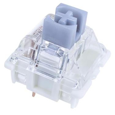 Imagem de Interruptores mecânicos Gateron G Pro 3.0 prata – Pacote com 32 interruptores lineares de velocidade RGB de 3 pinos/5 pinos pré-lubrificados (45 g) – para jogos