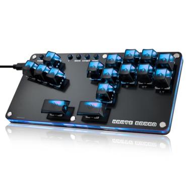 Imagem de Sehawei Controle Arcade Haute 42 de 16 teclas com todos os botões com funções turbo, controle Arcade Stick Street Fight Mini Plus para PC/Ps3/Ps4/Switch Game Keyboard-Suporta Hot Swap e SOCD