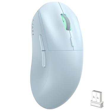 Imagem de Mouse para jogos ATTACK SHARK AJ199 sem fio, ergonômico, leve com 59 g, taxa de pesquisa de 1000 Hz, até 26000 DPI, sensor óptico PAW-3395 de modos duplos, 6 botões programáveis para PC/laptop/Win/Mac