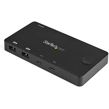 Imagem de Interruptor de 2 portas USB C KVM – 4K 60Hz HDMI – Compacto Dual Port UHD USB Tipo C Desktop Mini KVM Switch com cabos USB C – Alimentado por barramento – MacBook iPad Pro ThinkPad IdeaPad EliteBook (SV211HDUC)
