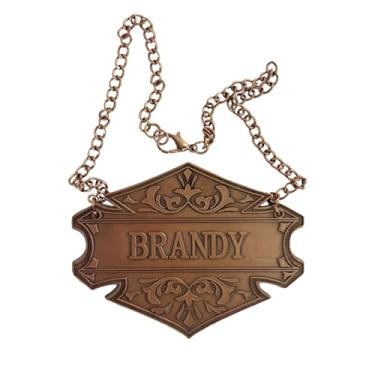 Imagem de Etiqueta decantadora com corrente ajustável, cobre, 6,6 x 5 cm, etiqueta de garrafa de licor (etiqueta de conhaque)