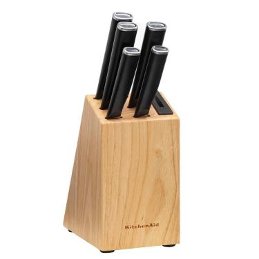 Imagem de Conjunto De 5 Facas Laminadas Com Cepo Em Madeira Kitchenaid