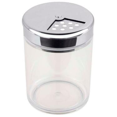 Imagem de Farinheira Com Tampa Forma Em Vidro E Inox 330 Ml Inox E Transparente