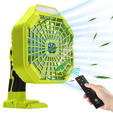 Imagem de Choerinton Ventilador Portátil Compatível Com Bateria Ryobi De 18 V, Ventiladores Sem Fio E Carregador, Para Uso Doméstico, Ao Ar Livre, Camping, Piqueniques