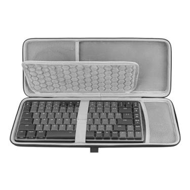 Imagem de Geekria Capa combinada para teclado e mouse, compatível com Logitech MX Mechanical Mini, Keychron K3 versão 2, LOFREE Flow84, MelGeek O2, Flow Lite 84, bolsa de viagem rígida portátil (cinza escuro)