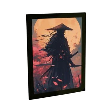Imagem de Quadro Decorativo Japão Samurai No Campo Por Do Sol Anime Decoração Poster Quarto Sala