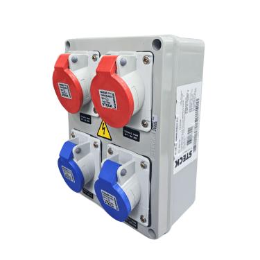 Imagem de Quadro Sobrepor C/ 2 Tomadas Ind.N4046 + 2 Tomadas Ind. N3046 IP-44 Cód. S231136 – Steck