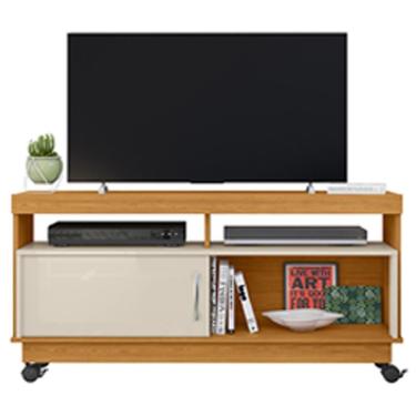 Imagem de Rack Tv 50 Pol 121 Cm 1 Porta Artur Madetec Cinamomo Off White
