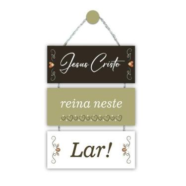 Imagem de Placa de Porta Religiosa para Casa Apartamento Seja Bem Vindo Lar Deus