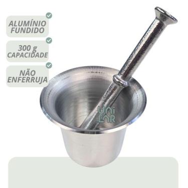 Imagem de Pilão Almofariz Pequeno para alho alumínio fundido - Temperos e Ervas 