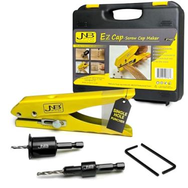 Imagem de JNB Pro Conjunto de Furadores de Furo Único com 2 Brocas Escareadoras Hss de 5/16" de Profundidade Ajustável E 2 Chaves Allen Sextavadas – Cria Tampas de 8 Mm E Tampas de Parafusos para Projetos de Br