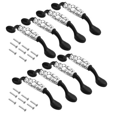 Imagem de WMYCONGCONG 8 puxadores de gaveta de 9,6 cm, puxadores de armário de cozinha, puxadores de cerâmica antigos, puxadores de porcelana para armários de armários, guarda-roupas, gavetas, cômoda