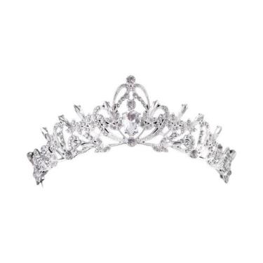 Imagem de Tiaras de noiva cor roxa feminina grande festa coroa aniversário - TUA