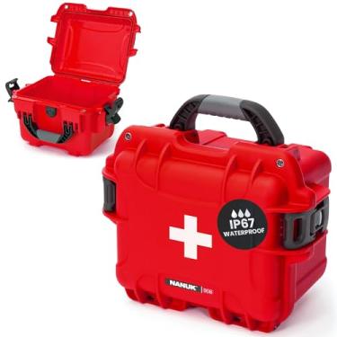 Imagem de NANUK Caixa de primeiros socorros à prova d'água 908 vazia – durável, estojo organizador de primeiros socorros médicos, classificação IP67, à prova de poeira, resistente a impactos e flutua (24 cm x