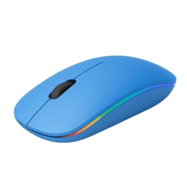 Imagem de Mouse Wireless 2.4GHz Recarregável com Iluminação RGB – Design Silencioso e Confortável (AZUL)