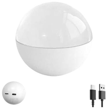 Imagem de Reprodutor de vídeo com bola de cristal de 6,9 cm, display digital, vídeos e fotos personalizáveis, presente personalizado para aniversário, aniversário, esfera iluminada de casamento (branco)