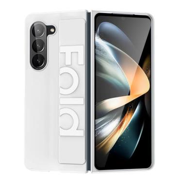 Imagem de Capa para Galaxy Z Fold6 com pulseira elástica e alça de silicone anti-queda (para Galaxy Z Fold6/Branco)