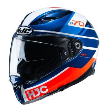 Imagem de Capacete Hjc F70 Tino Azul Branco E Laranja, 56, Azul, Branco, Laran