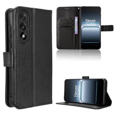 Imagem de Elubugod Capa de couro compatível com OnePlus Nord 5, capa flip de couro PU compatível com OnePlus Ace 5 Ultra capa preta