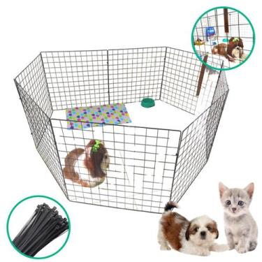 Imagem de Cercadinho Móvel 8 Telas Tela Aramada 60x60cm Coelho Cachorro Gato Por