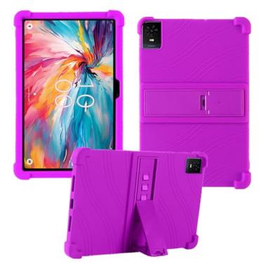Imagem de HminSen Capa para tablet TCL TAB 10 NXTPAPER 5G de 10,4 polegadas, capa ajustável de silicone macio para crianças para tablet TCL TAB 10 NXTPAPER 5G modelo 9199S (Roxo)