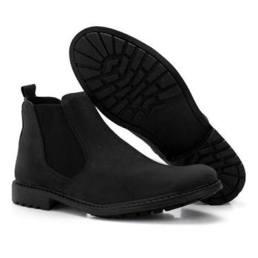 Imagem de Bota Masculina Chelsea Camurça Confortável - Hamitie, Preto, 39
