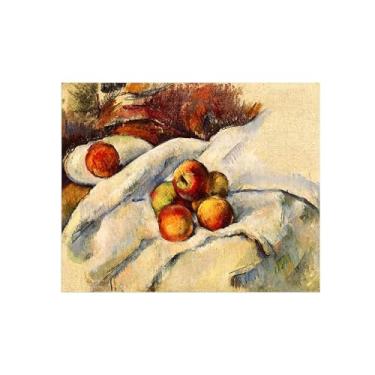 Imagem de Natureza Morta Quadro Parede em Tela-Famosas Pinturas para Sala de Jantar-Maçãs-Decoração Cozinha Vintage 20x25cm Sem Moldura