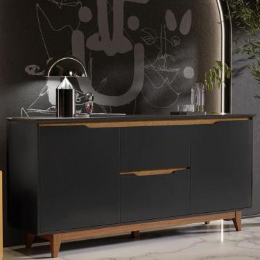 Imagem de Aparador Buffet Flow 2 portas 2 Gavetas Pés Madeira Maciça