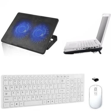 Imagem de Teclado, Mouse, Suporte Cooler Duplo Notebook Samsung Branco - BD Net