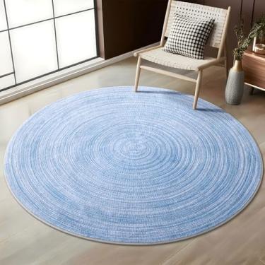 Imagem de Asrug Tapete redondo de 1,5 m, sala de jantar, tapete redondo, antiderrapante, lavável à máquina, tapetes circulares para sala de estar, cozinha, quarto, berçário, entrada, sala de jogos, tapete