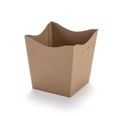 Imagem de CACHEPOT DE PAPELÃO QUADRADO 15 PARA FLORES E PRESENTES. (KRAFT)